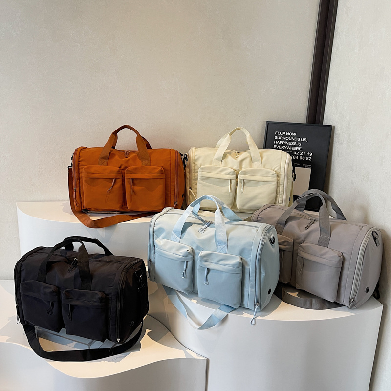 Bolsa de viaje liviana, almacén de zapatos independiente, bolsa de gimnasio de yoga portátil de gran capacidad, bolsa de equipaje de corta distancia para almacenamiento en viajes de negocios
