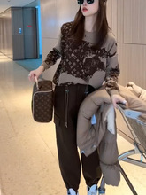 秋冬潮流品牌女装上衣两件套2022新款休闲洋气感套装欧货