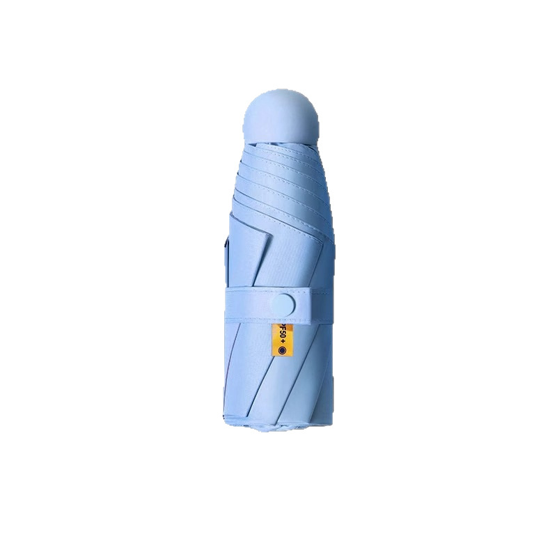 Paraguas compacto plegable de cinco pliegues, mini paraguas personalizado de doble uso (sol y lluvia) con capa gruesa, sombrilla para mujer, paraguas de protección solar al por mayor.