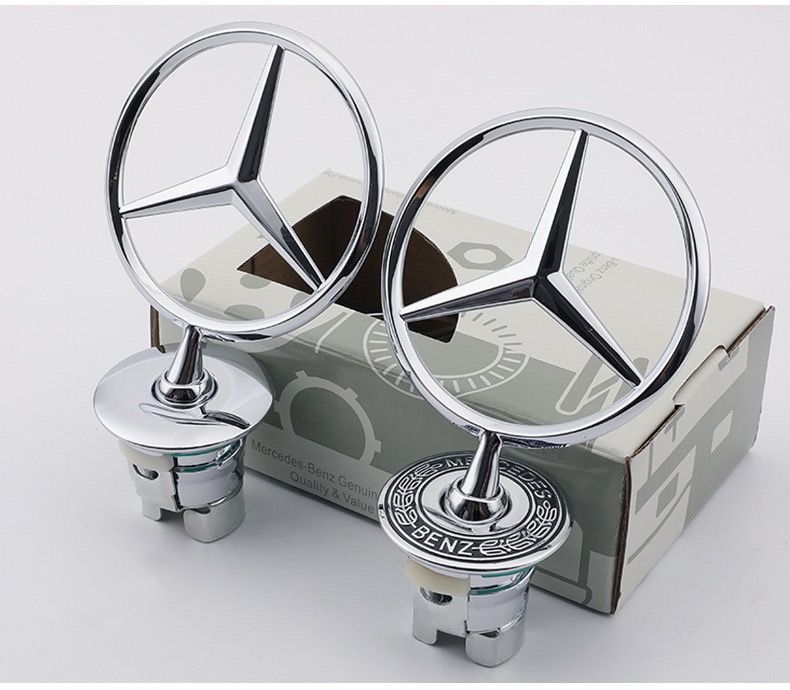 Mercedes-Benz engine hood emblem, E-Class E300L, C200L, S350L, hood logo, C180, E260L, front of the car