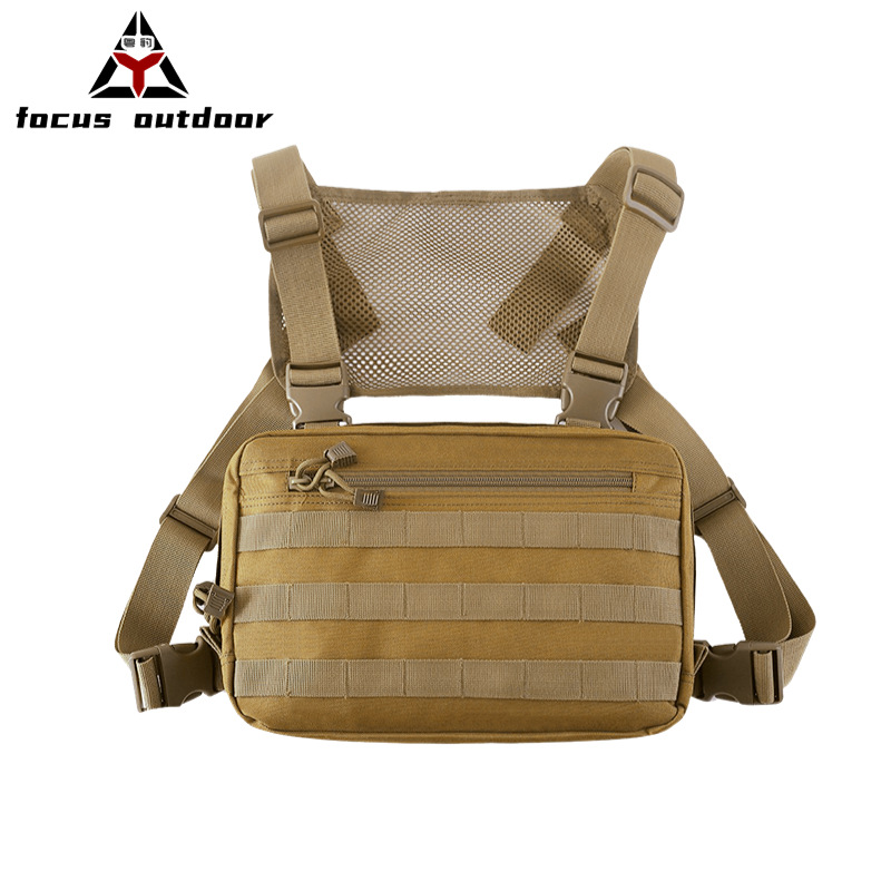 Bolsa táctica para deportes al aire libre, bolso para hombre, multifuncional, práctico, cómodo, de malla transpirable, estilo callejero Yubang