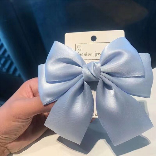 Handmade three-layer red large bow hair clip, duckbill clip, headwear for ponytail hairstyle, women's back-of-head style
