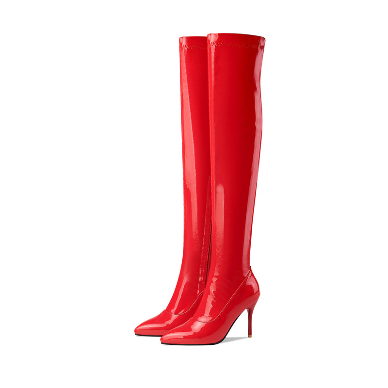 E2534 930K GIÀY BOOT CỔ CAO NỮ CHETDRC BIG SIZE NGOẠI CỠ CỔ CAO QUA GỐI MŨI NHỌN GÓT NHỌN MÙA XUÂN THU ĐÔNG PHONG CÁCH ÂU MỸ GIÀY DÉP NỮ G03 SẢN PHẨM MỚI