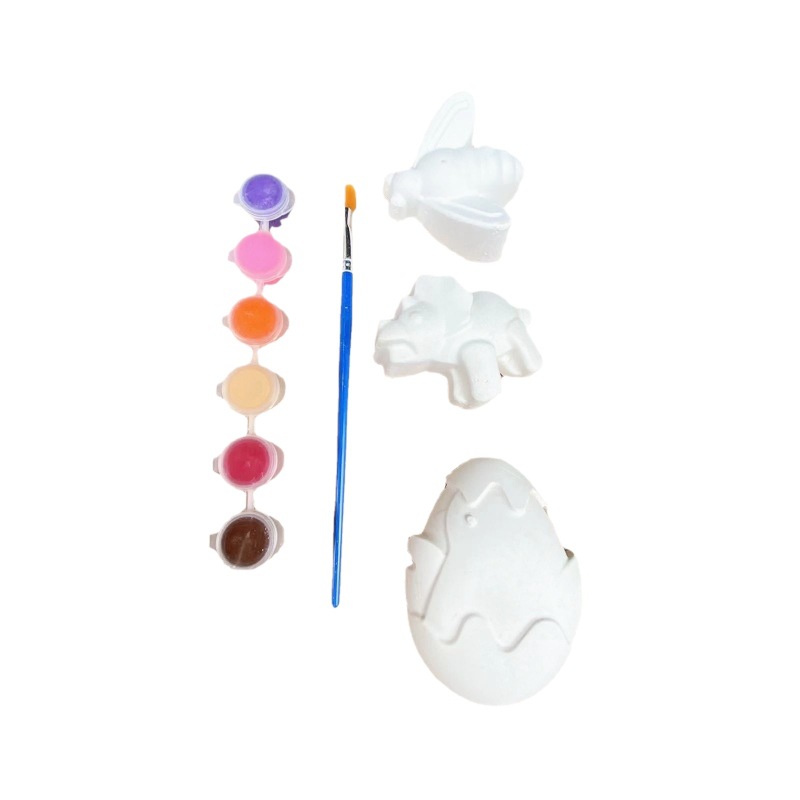 Muñeca de yeso pintado tres DIY pintado a mano blanco en blanco al por mayor juguete para niños papelería tienda puesto