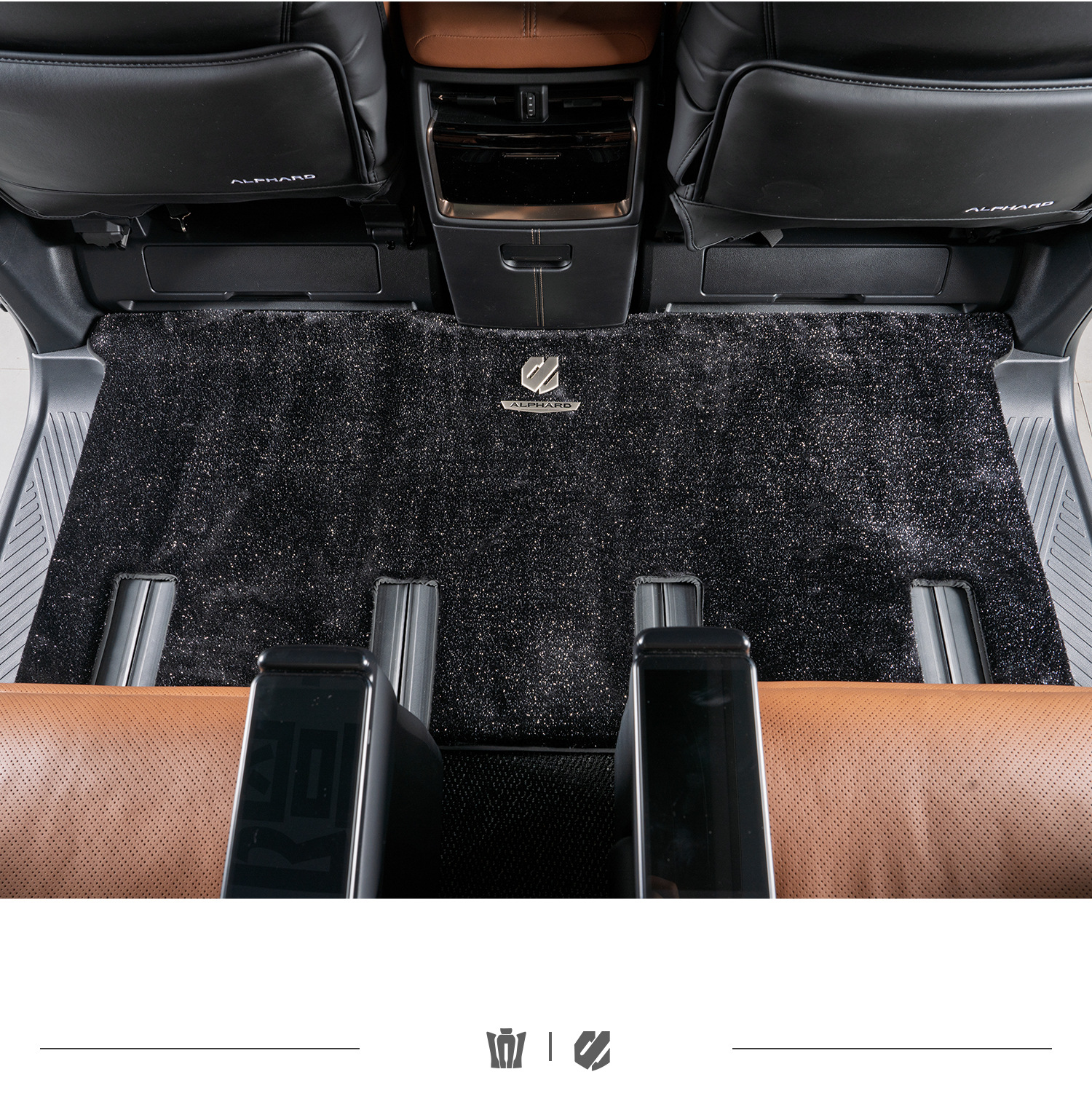 24-25 Models of Alphard Starry Sky Velvet Full Car Floor Mats, Alphard 40 Series Vellfire Dedicated Track Middle Row Carpet