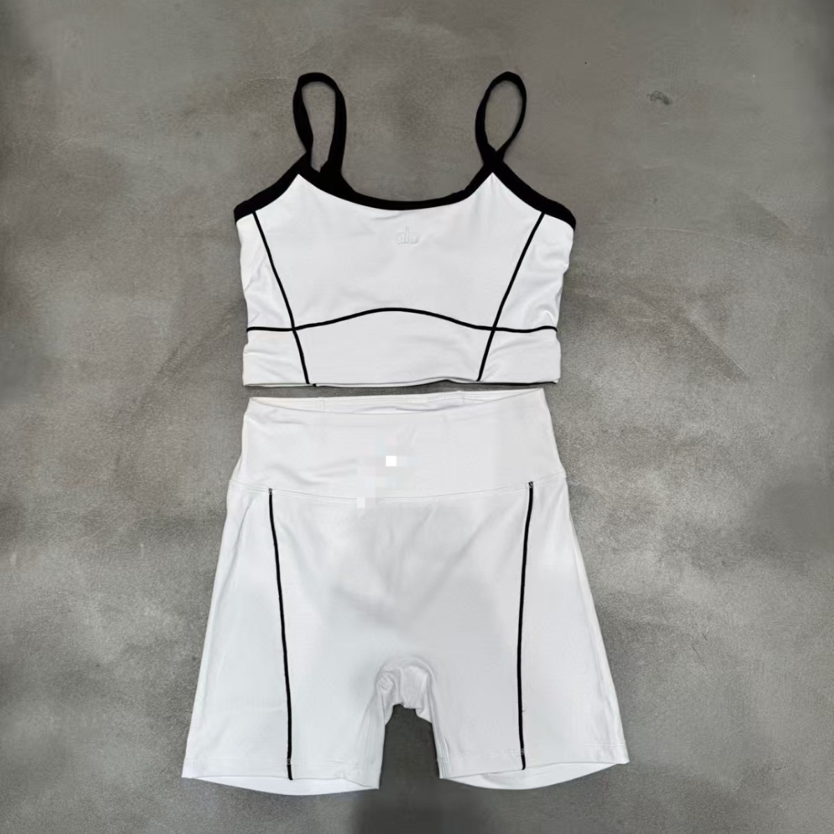 Al26 verano nuevo desnudo con cojín de pecho ropa interior correa de hombro bra de color contraste pantalones cortos chaqueta de mujer