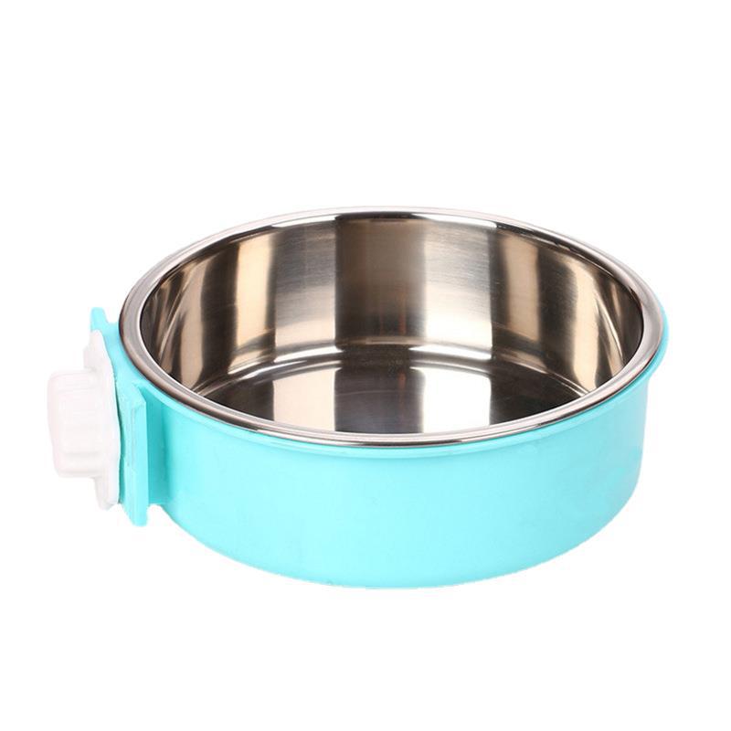 Pet Bowl colgante de color caramelo Acero inoxidable perro tazón nido fijo jaula fábrica directa mascota gato tazón comida