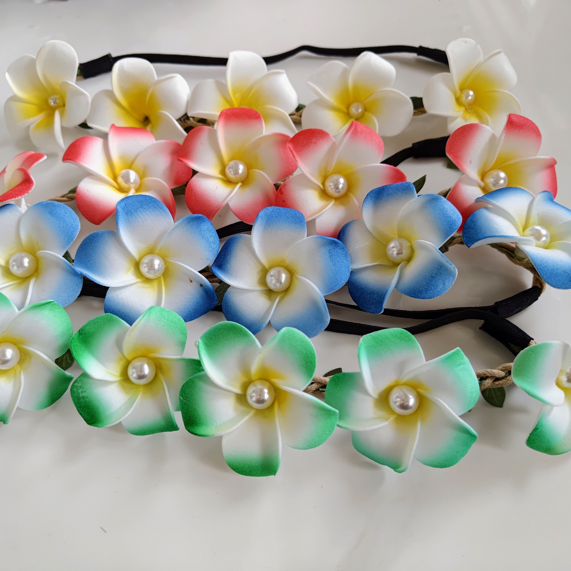 Bohemian Plumeria Flower Crown Headband Wedding Hair Accessory Fashionable Headwear for Wedding Party