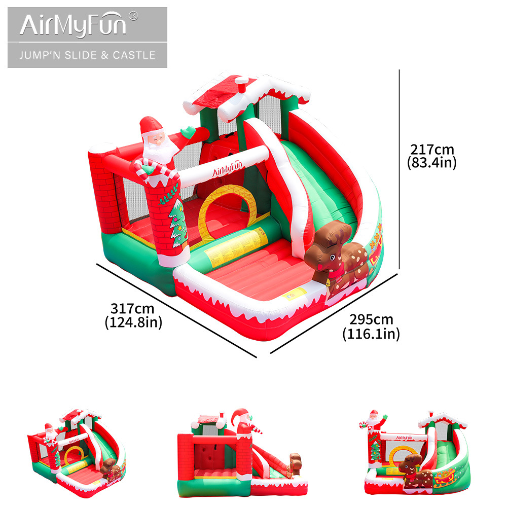 AMF | Castillo inflable casero Castillo inflable del hogar de Navidad niños del castillo del partido diapositiva inflable niños