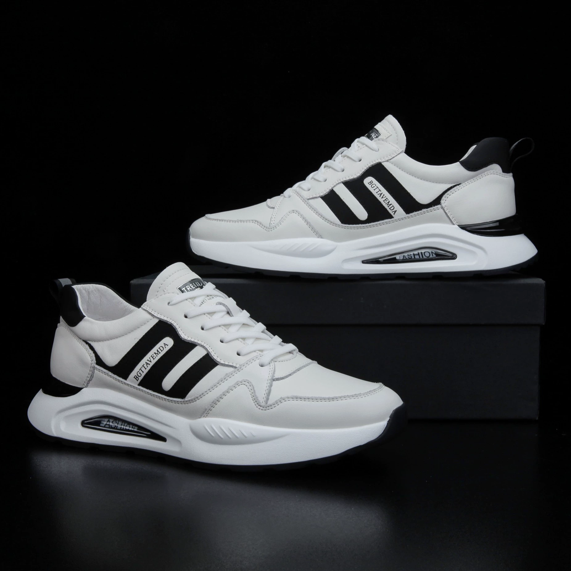 Мужские спортивные туфли из натуральной кожи (верхний слой), осень 2025, повседневные, нескользящие, с поддержкой для малых оптовых заказов