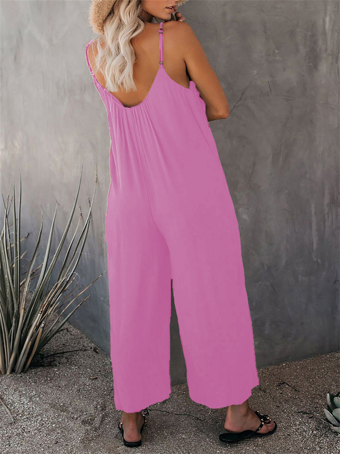 280g Weight Sleeveless Sleeve Length Full Length Pants Length Cotton Blend, Polyester Fabric Type Mid Waist Waist Line Jumpsuits Pants Type Bodysuits Tops Type Holiday, Daily Occasion Loose Fit Type Solid Color Pattern Summer, Spring Season Women's Gender Casual Style Women's Holiday Daily Bodysuits Casual Solid Color Full Length Jumpsuits 34