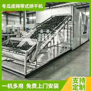 大型冬瓜皮烘干机 冬瓜皮全自动烘干流水线 白东瓜皮脱水干燥设备