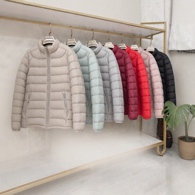 2026 Winter New Lightweight Stand Collar Down Cotton Jacket for Women, Short Warm Coat, Korean Style Versatile Solid Color Cotton Coat 2026 Winter New Lightweight Stand Collar Down Cotton Jacket for Women, Short Warm Coat, Korean Style Versatile Solid Color Cotton Coat