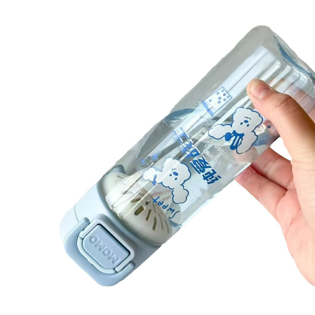 Yue Shimei nuevo tipo de taza de plástico de dibujos animados estudiantes portátiles taza de agua de plástico bolsillo portátil simple taza de alta temperatura al por mayor