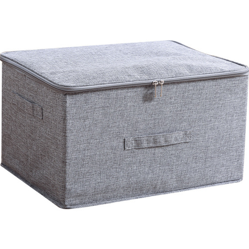 Foreign trade cotton and linen zipper storage box wardrobe clothing storage box fabric storage box storage box dropshipping