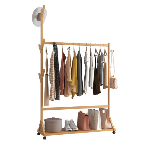 Floor-standing coat rack, non-solid wood bedroom clothes rack, shoe rack, all-in-one multi-functional removable storage rack, entrance storage