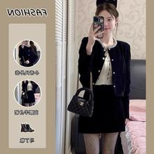 套装女2025春季新款感赫本小香风气质名媛短款外套高腰半身裙