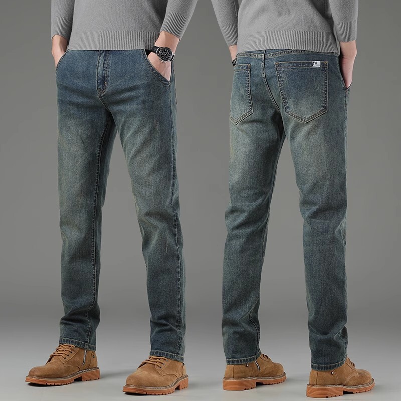 2025 Thin High-End Retro Straight Jeans Men's Slim Spring Pants Spring and Summer Versatile Pants Casual Men 2025 Thin High-End Retro Straight Jeans Men's Slim Spring Pants Spring and Summer Versatile Pants Casual Men