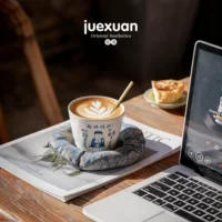 Кружка Juexuan культурно-креативная «Мой Будда держит чашу», керамическая латте-кружка для послеобеденного чая, ручная кружка с блюдцем для фруктов и закусок