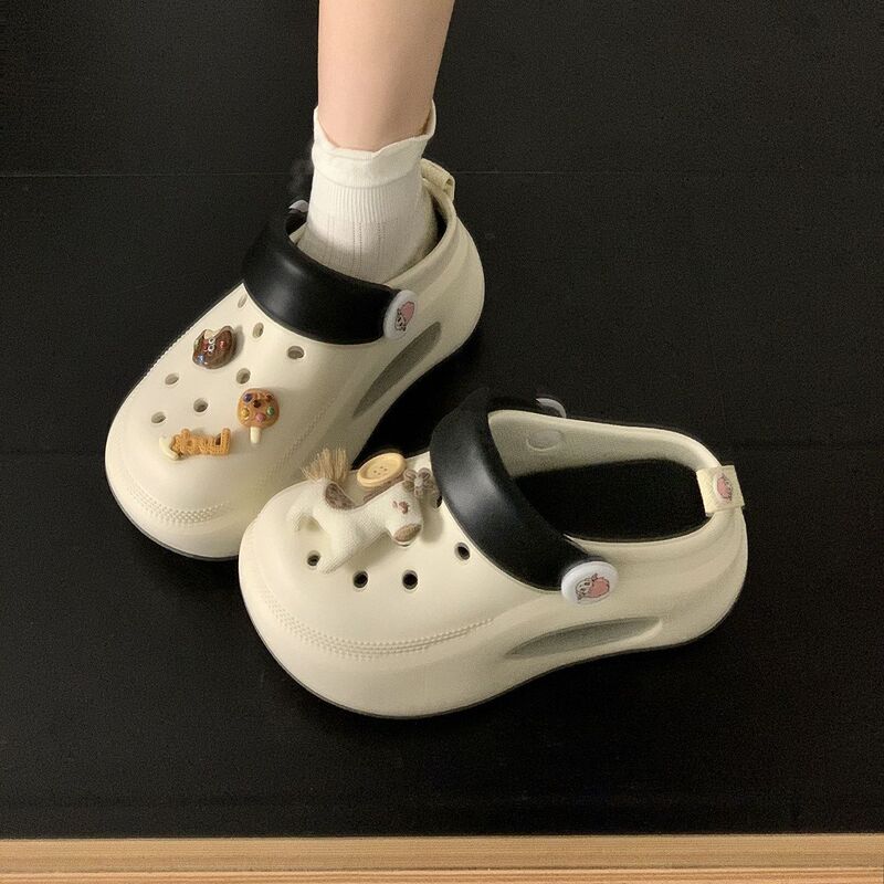 Thick-Soled Clogs for Women, Outdoor Wear, 2026 New Model, Summer Vacation Casual Beach Height-Increasing Eva Closed-Toe Half Slippers Thick-Soled Clogs for Women, Outdoor Wear, 2026 New Model, Summer Vacation Casual Beach Height-Increasing Eva Closed-Toe Half Slippers