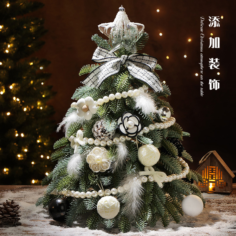 árbol de navidad mini árbol de navidad puro PE imitación de árbol de pino de alto nivel decoración de mesa de hotel