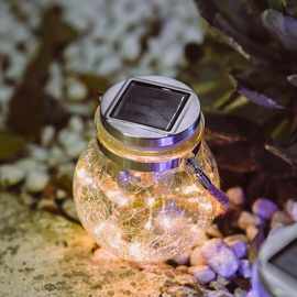 手提萤火虫太阳能流光梅森瓶创意礼物许愿瓶玻璃浪漫夜灯防水