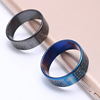 Blue black silver accessory stainless steel, ring with letters, wholesale