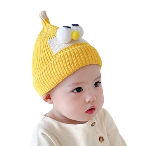 Baby hats for autumn and winter, knitted woolen hats for boys and girls, cute and super cute baby hats with big eyes, trendy pullover hats