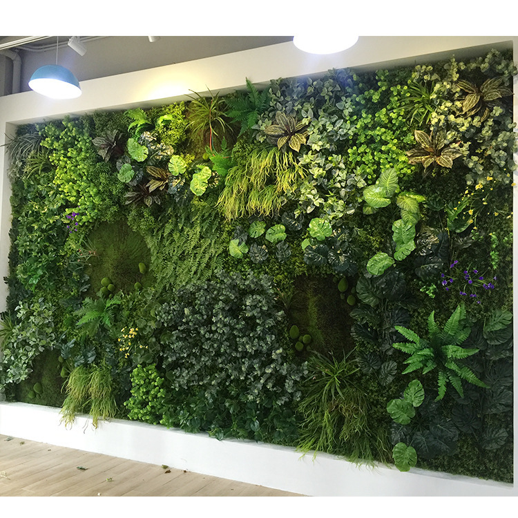 Flor artificial creativa Pared de césped decorativo interior planta verde techo artificial pared de fondo fábrica al por mayor Pared de Planta artificial