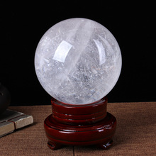 批发天然白水晶球摆件原石打磨水晶工艺品家居客厅风水球晶体微透