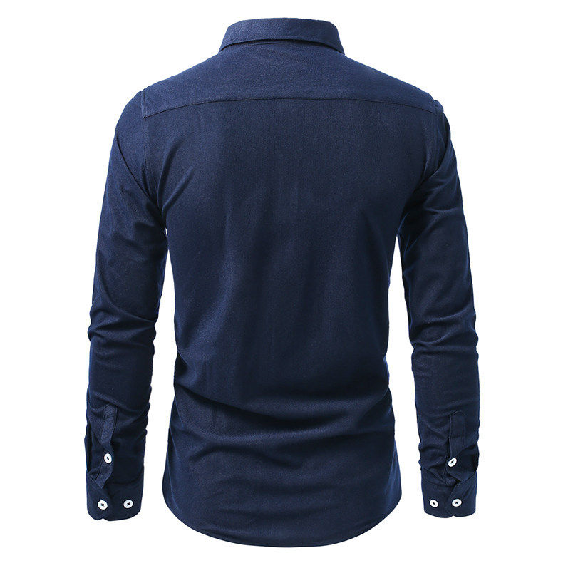 Men's Solid Color Corduroy Long-sleeve Shirt Jacket With Pockets_voghion.com