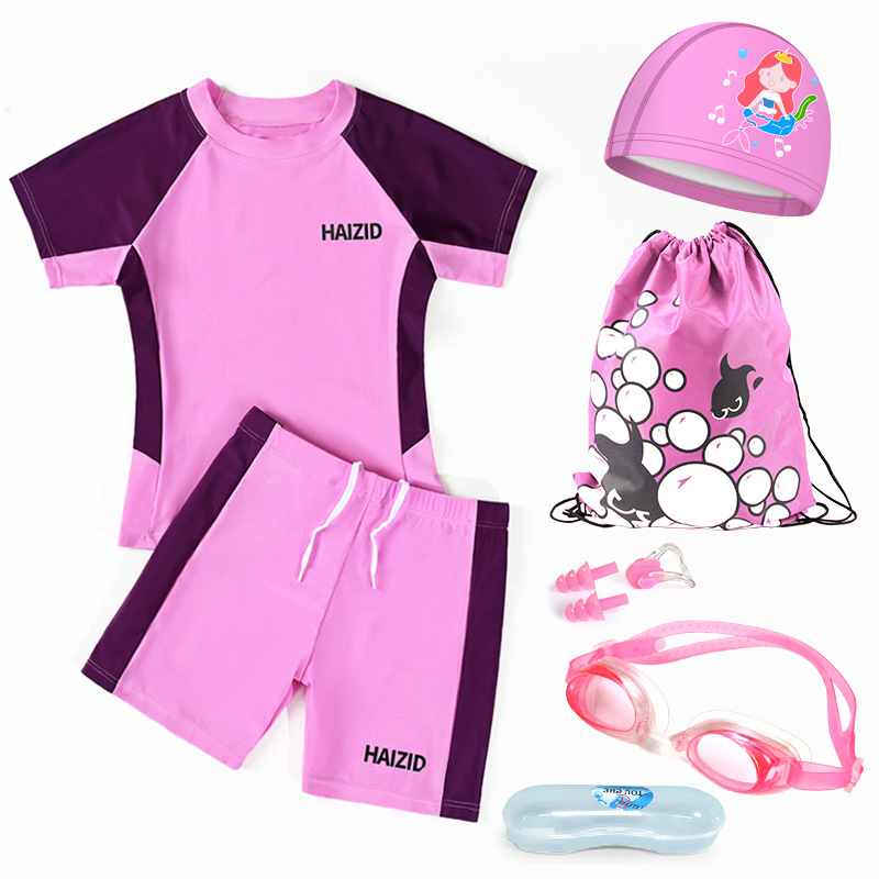 Children's Swimsuit Split Shorts Swimsuit Soft, Comfortable, Smooth and Quick-Drying Student Swimming Pool Training Swimwear Wholesale