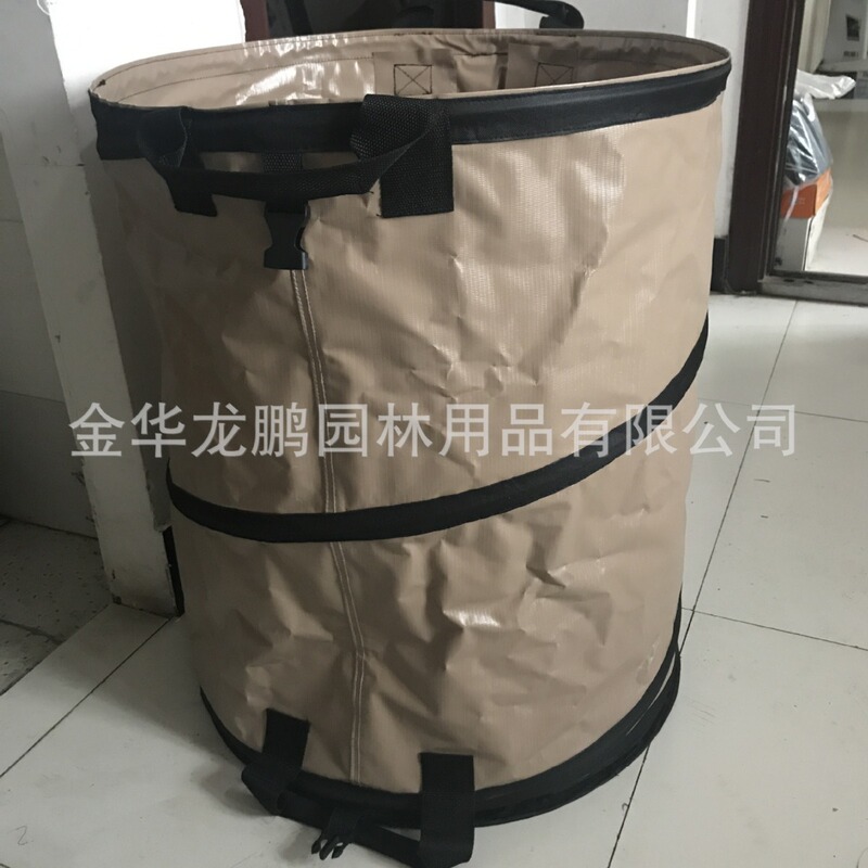 Factory Customized Pop-Up Garden Foldableable Trash Can Pvc Waterproof Material Hard Shell Bottom Garden Garbage Bag