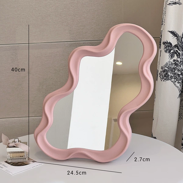 Pink wave pattern cloud blossom mirror