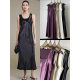 Shenzhen 025 New Nanyou Women's European Style High-End Slimming Look Slimming Look Acetic Acid Camisole A-Line Dress for Women