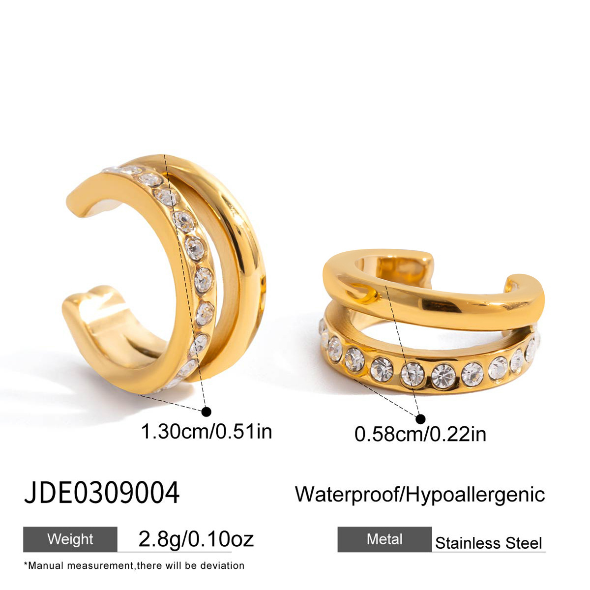 Wanxing Europa y los Estados Unidos INS Zircon blanco multicapa de acero inoxidable auriculares ligero lujoso simple estilo nicho de diseño sensación de auriculares