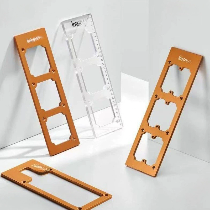 Форма для отверстия в розетке, алюминиевый сплав 86, шаблон для отверстия в коробке, шаблон для обработки древесины, квадратная линия, шаблон для долбежки в нижней части коробки