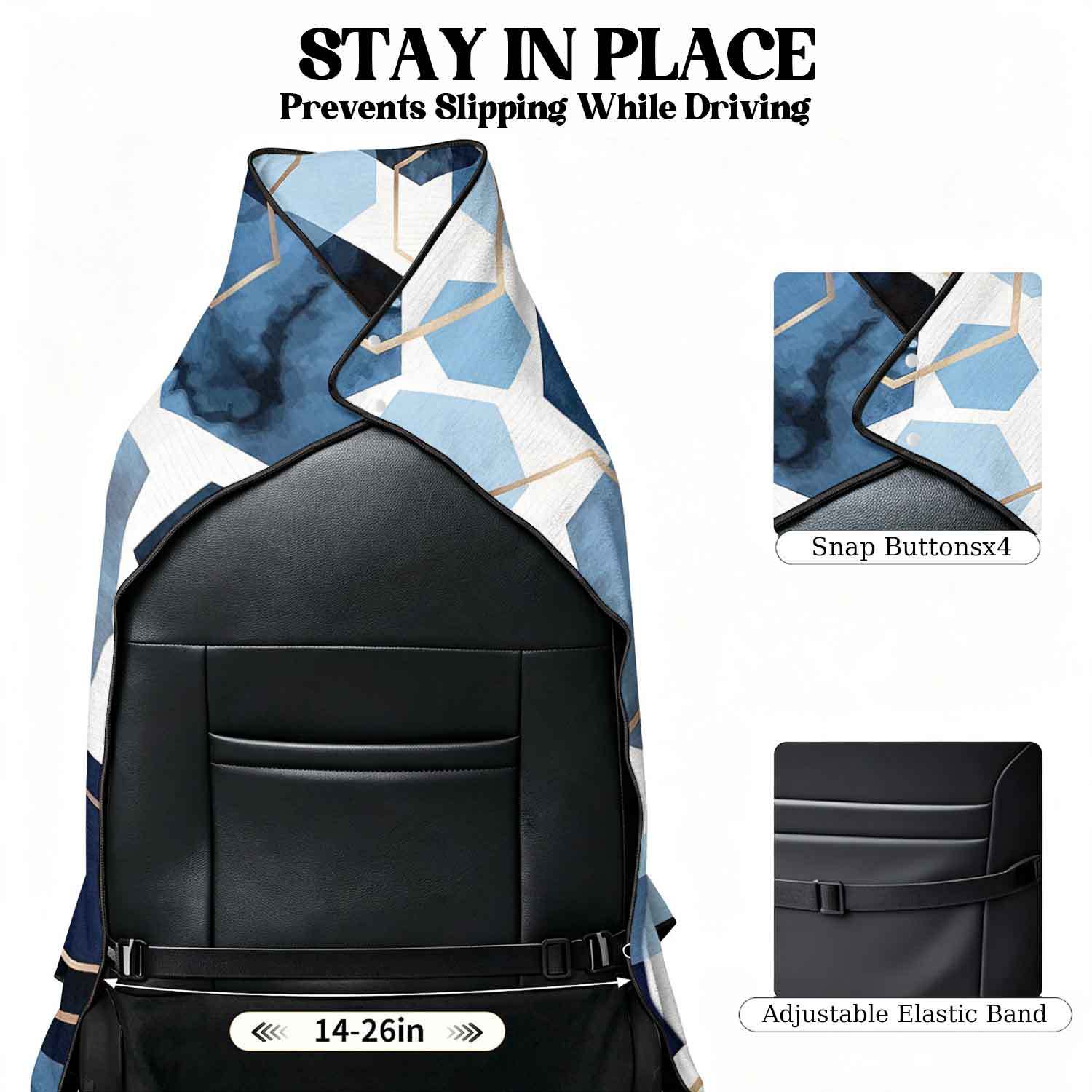 Printed bath towel and car seat cover 2-in-1, ultra-fine fiber outdoor beach and car dual-use universal seat cushion