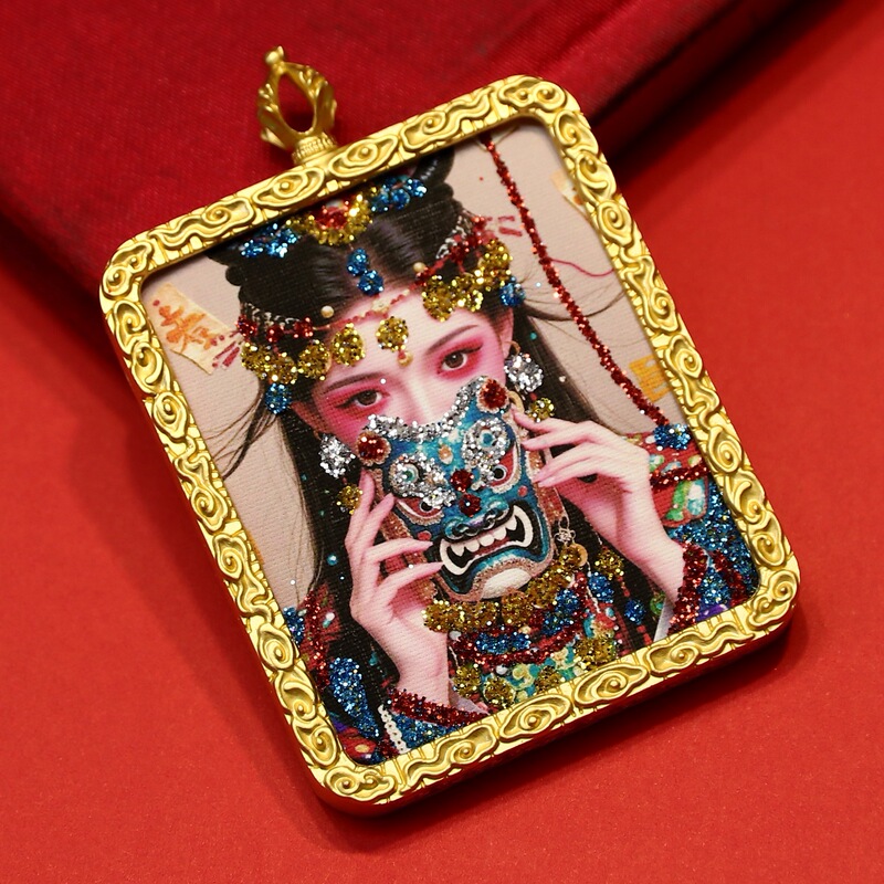 手绘彩金唐卡卡芯画芯金色嘎乌盒扎基拉姆前世今生厂家批发|undefined