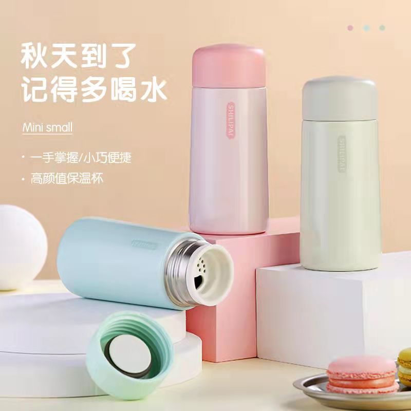 Conveniente 100 mini pequeño lindo termo taza portátil chica portátil taza coreana portátil pequeña taza aislada