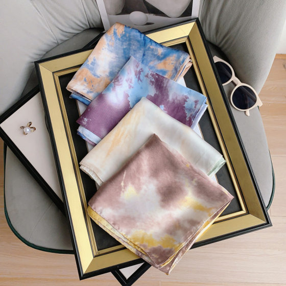 Cross-border supply of national wind cashew nut printed square four seasons good set decorative small scarf cotton scarf tide wholesale