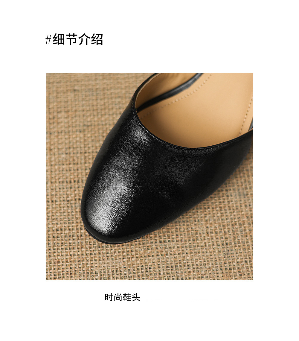 Sandal cao gót nữ quai ngang mũi kín gót 5 cm phong cách Hàn Quốc — đen chi tiết 21