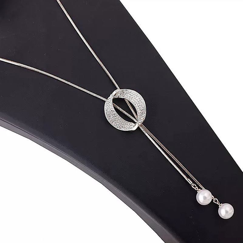 Cadena de suéter de círculo geométrico de estilo europeo y americano accesorios de cadena de suéter largo de la personalidad de la moda del todo-fósforo de las mujeres de alto grado image 6