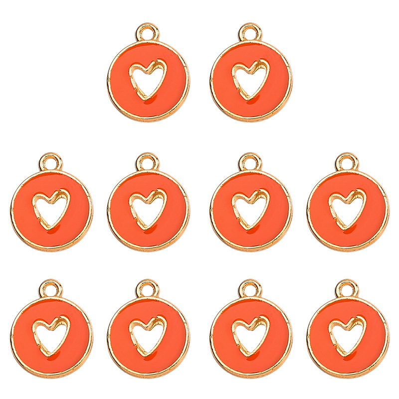 20 PCS/Package 12 * 14mm Alloy Multicolor Peach Heart Shape Pendant DIY Jewelry Accessories Bracelets Necklace display picture 5