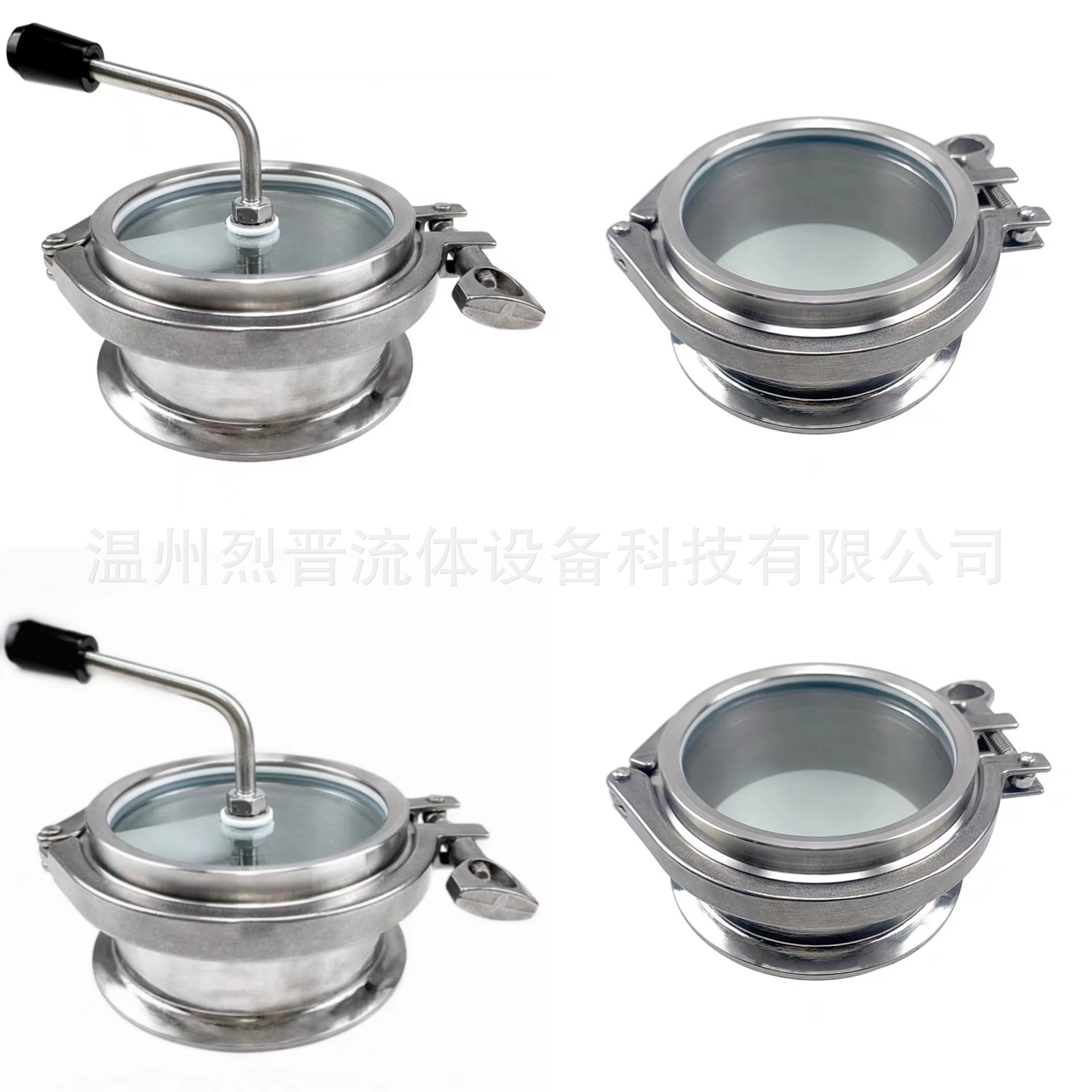 Stainless steel sanitary fast-install clamping mirror quick…