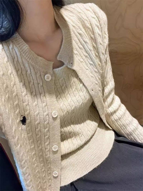 韩系温柔针织开衫两件套套装女春秋外穿百搭设计感麻花毛衣外套|undefined