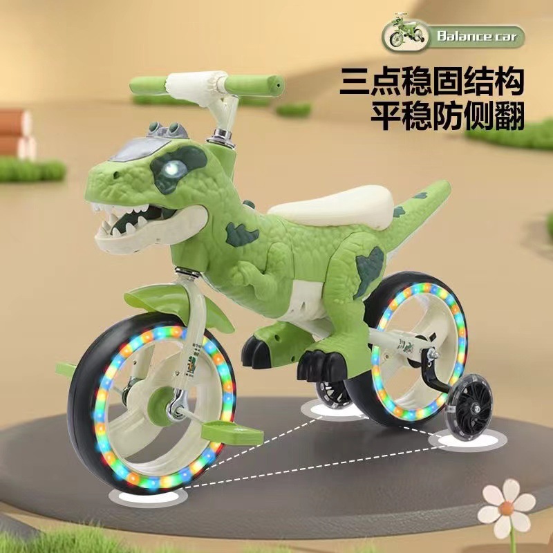 Scooter de Equilibrio de Dinosaurio para Niños de 2 a 8 Años de Metal para Bebés