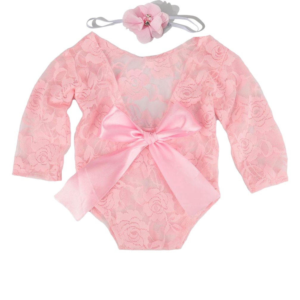 Fotografía de recién nacido de encaje fotografía ropa arco de encaje ropa de pelo banda Traje de dos piezas accesorios de fotografía