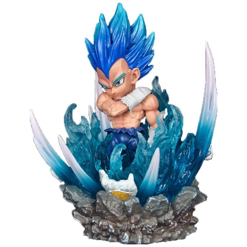 Роботизированная игрушка/фигурка Dragon Ball ручная портативная Сайян Гоку Какарот Супер Синий Бегита Свето-изданное Q-вариант коробка с куклой