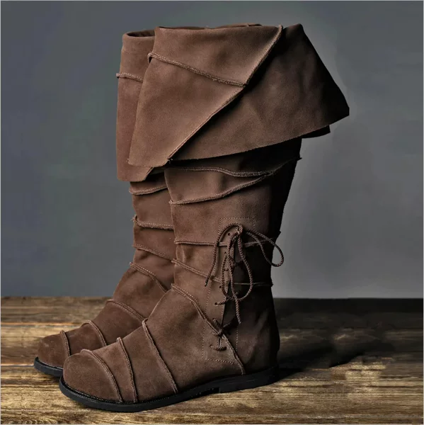Amazon Cross-border Foreign Trade New European and American Retro Medieval Renaissance Low-heeled High-heeled plus size Men's Boots